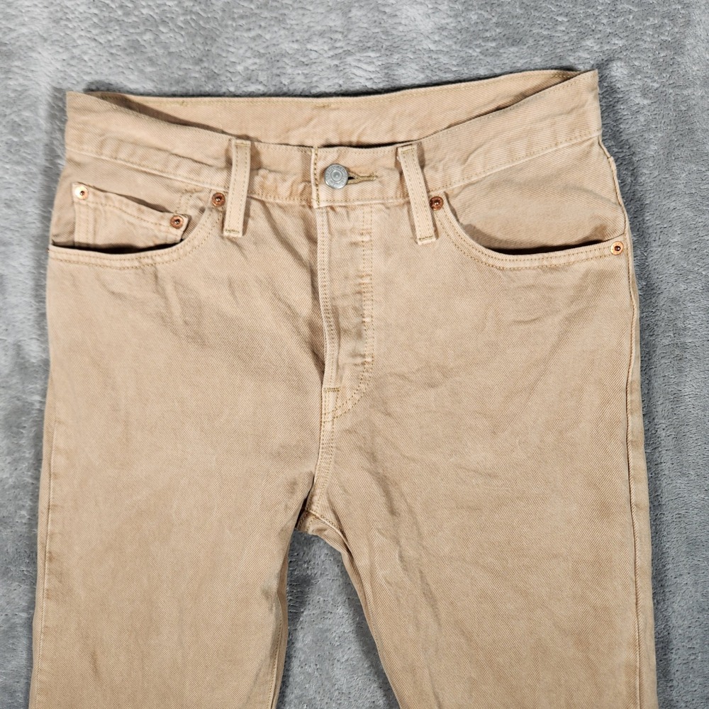 Levi's 501 Original Fit Jeans Womens 27x32 Tan Excellent Straight Leg Button Fly - Picture 5 of 15